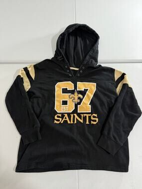New Orleans Saints Hoodie Black Gold “67 Est” Pullover Sweatshirt NFL